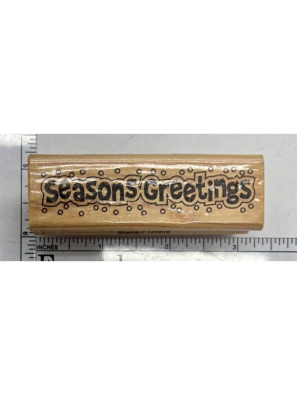 Craftsmart Seasons Greetings Rubber Stamp Dotted Snowy Border Holiday Crafting